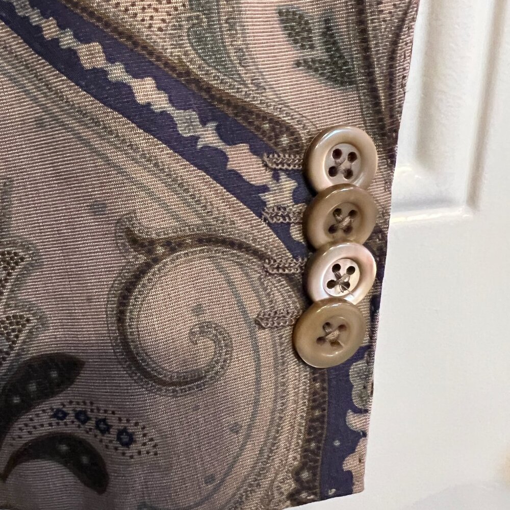 ETRO Taupe/Purple/Olive Paisley Blazer Men's 40R - Picture 7 of 12